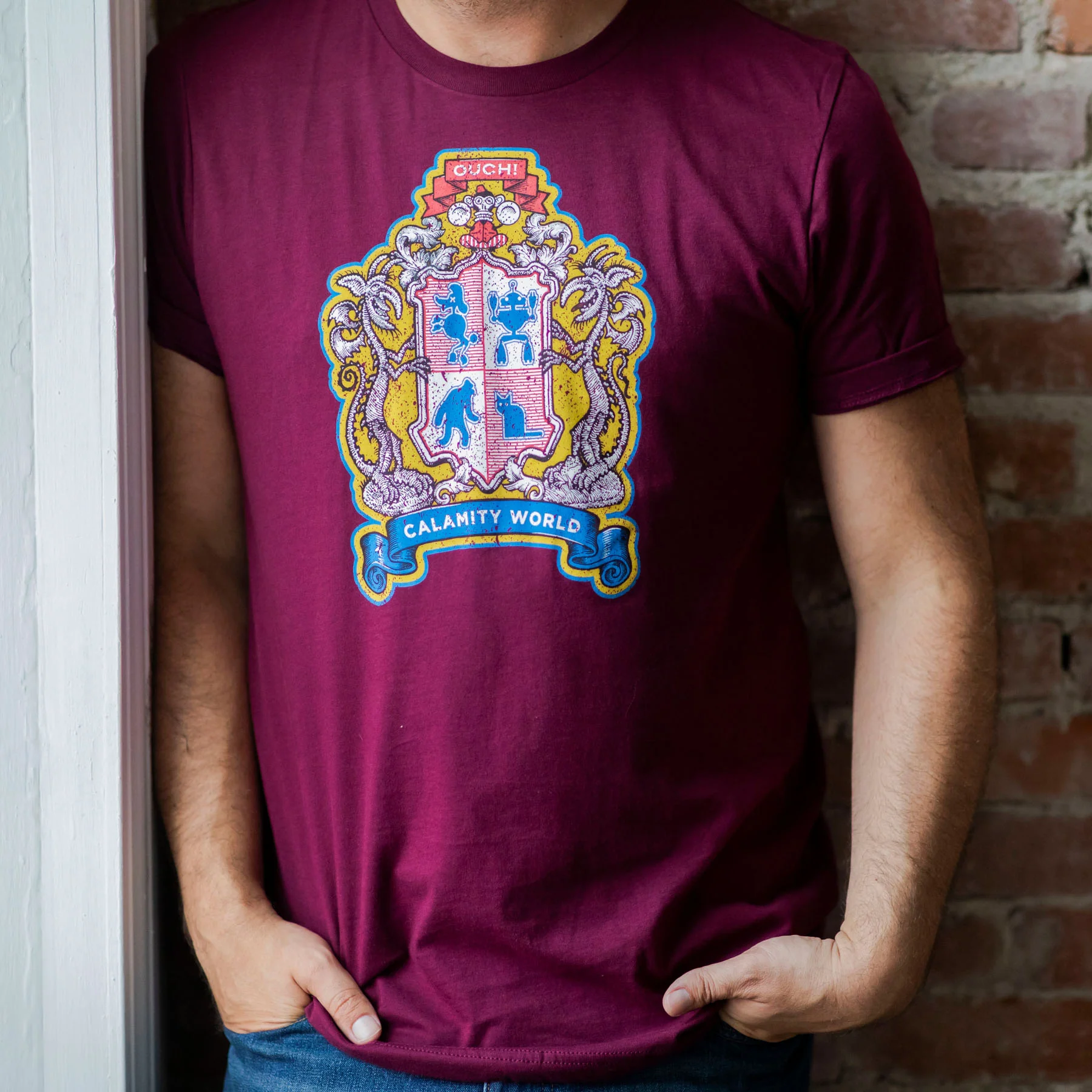 Calamity World Coat-of-Arms Unisex T-Shirt - Image 3