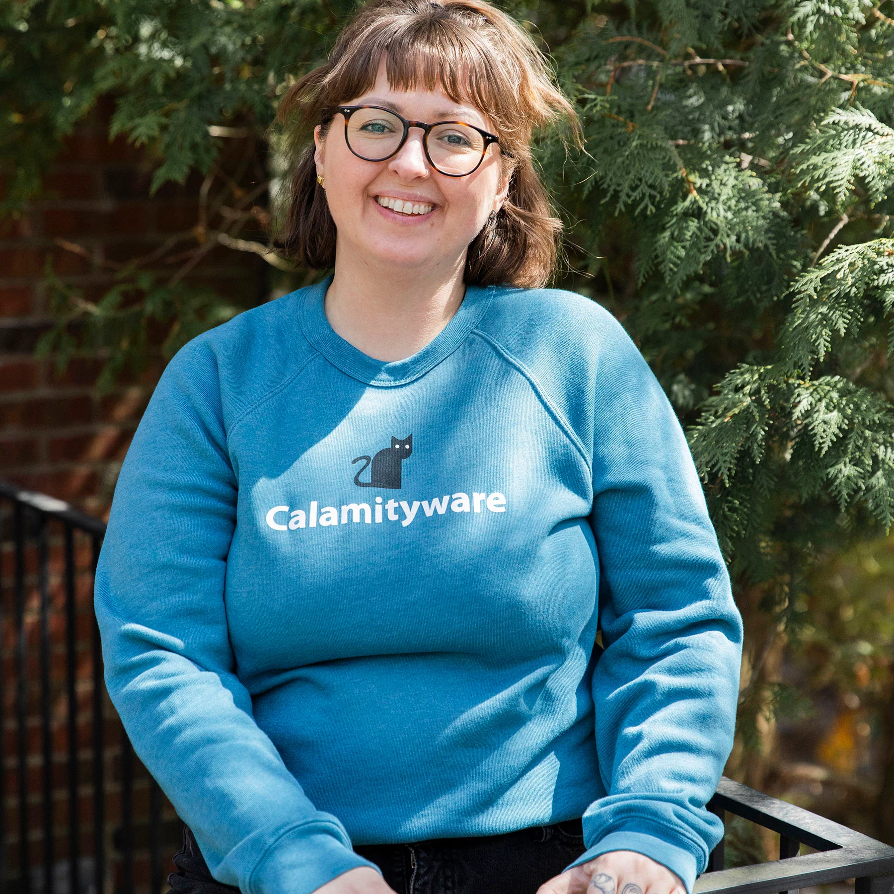 Calamityware Logo Sweatshirt - Teal - Image 3