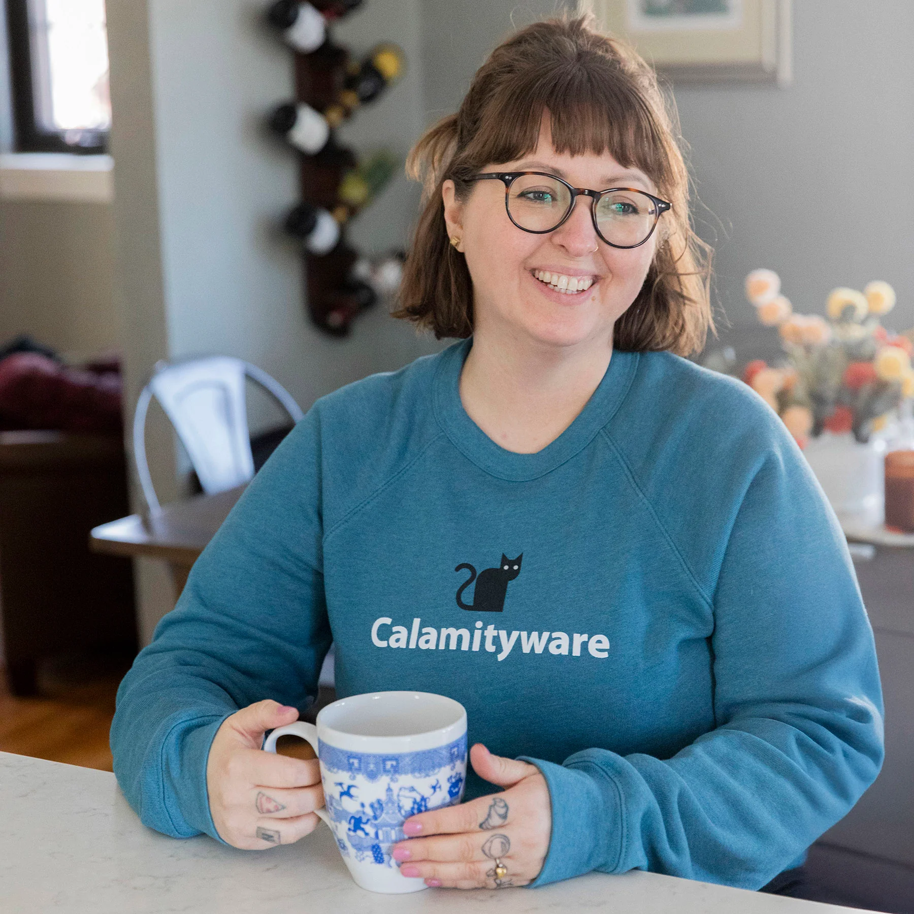 Calamityware Logo Sweatshirt - Teal - Image 4