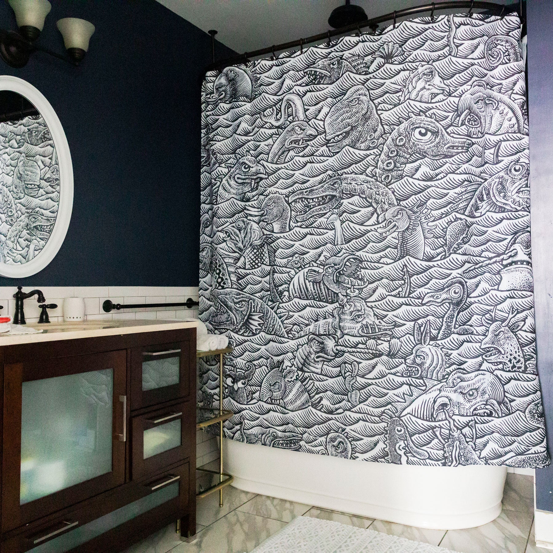 Sea Monster Shower Curtain - Image 3